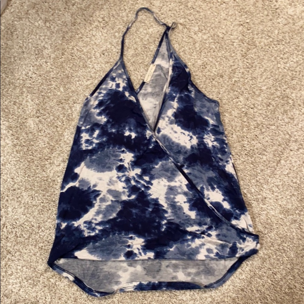 Blue and white tye dye halter